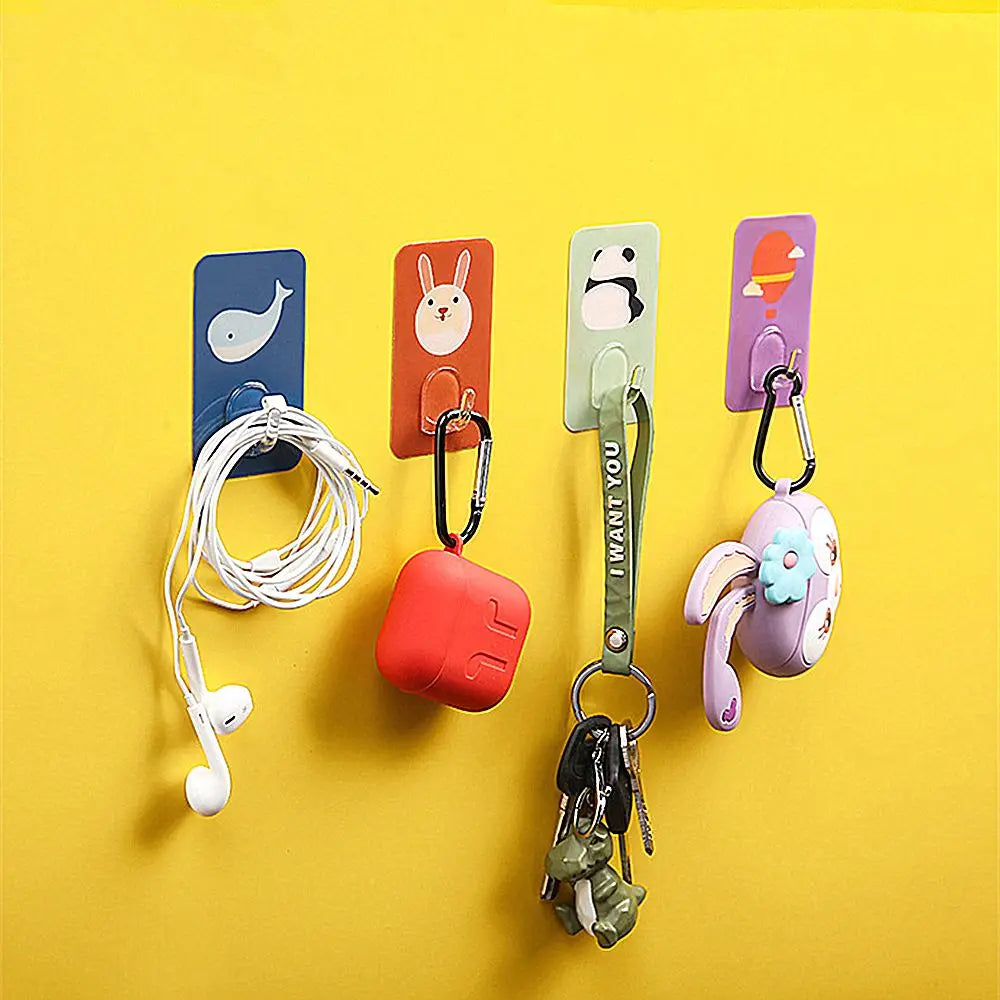 Adhesive Wall Hook - Durable Cartoon Design for Towel & Key Storage