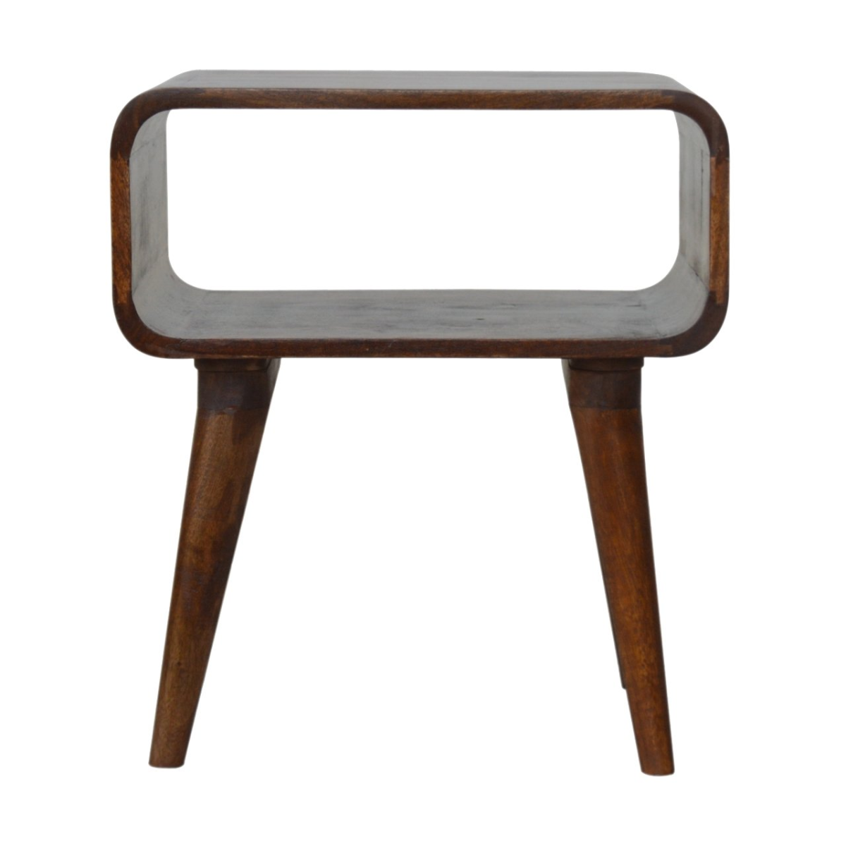 Artisan Furniture Solid Wood Curved Open Chestnut Bedside