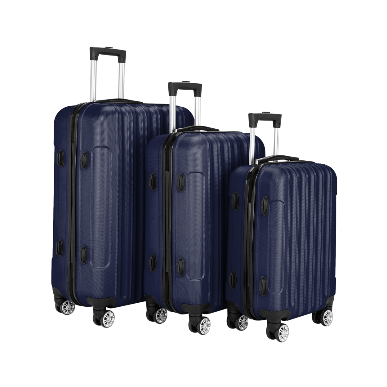 3 Pcs Suitcase Lightweight ABS Carry-on Hand Luggage 4 Spinner Wheels Trolley Case