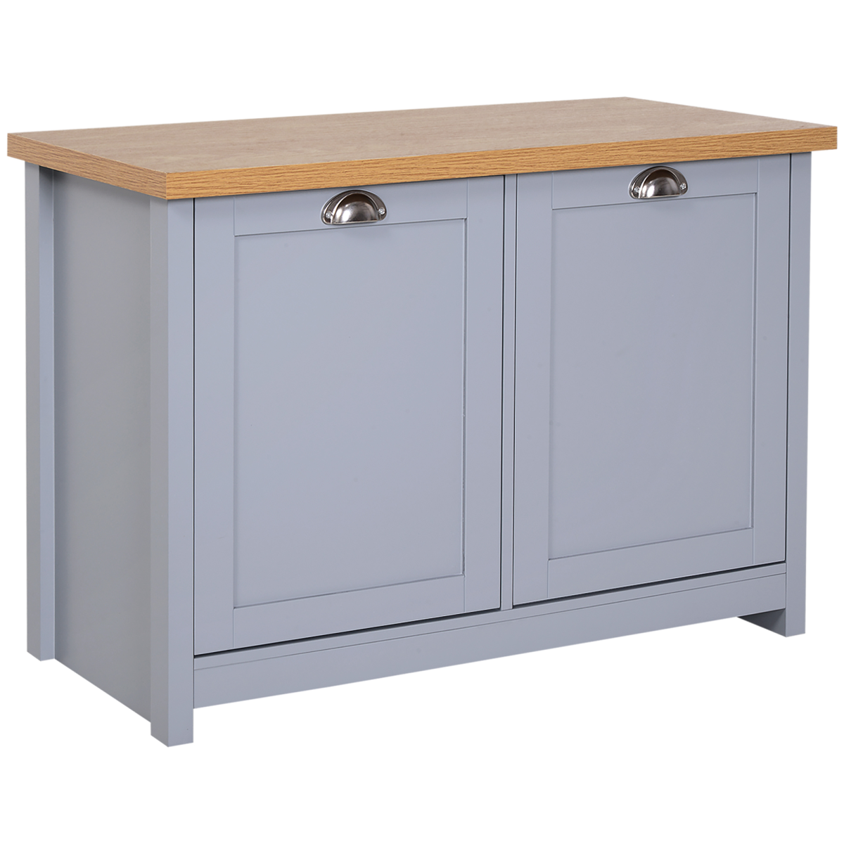 MDF Rustic 4-Compartment Storage Cabinet Grey