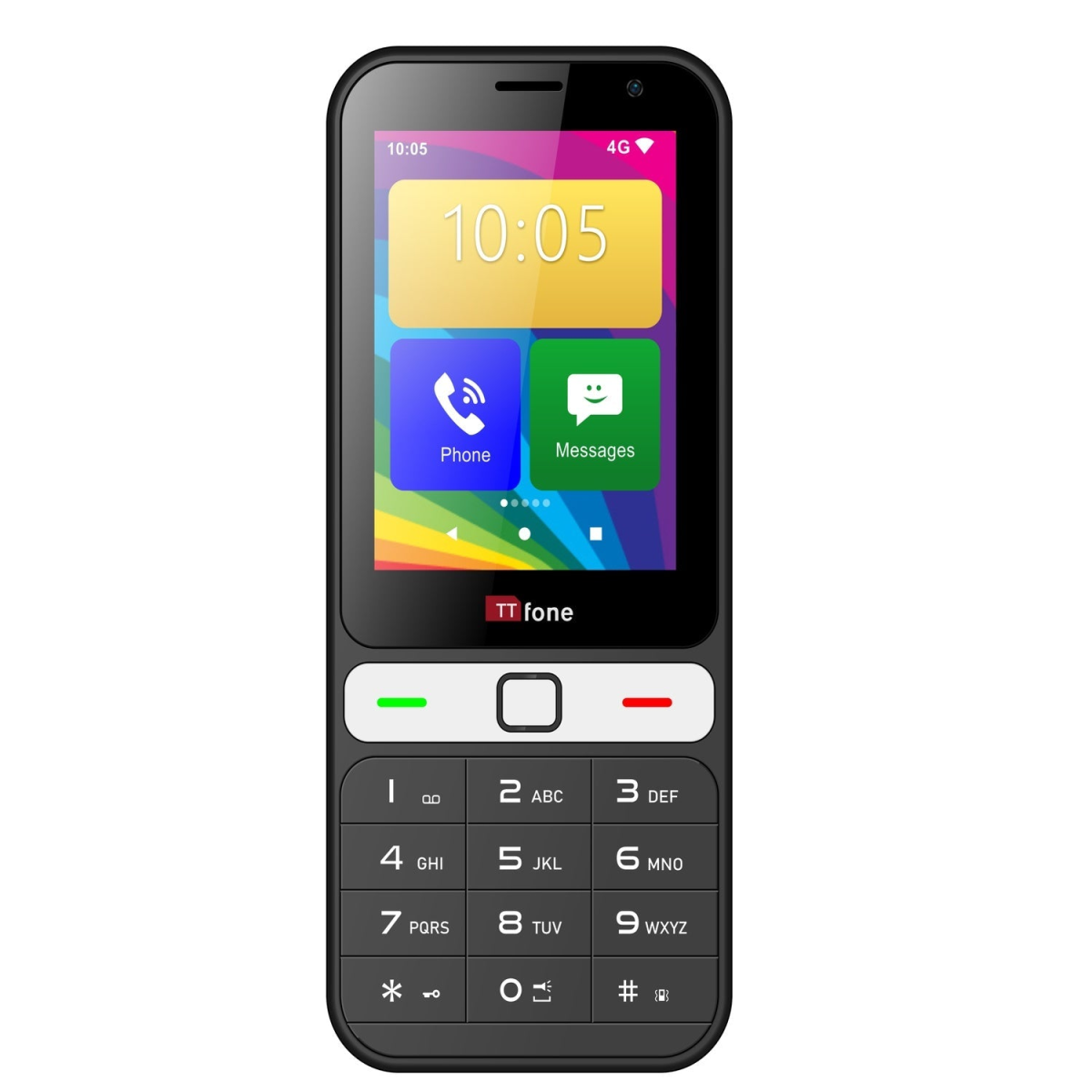 TTfone TT280 – WhatsApp 4G Phone, WhatsApp keypad phone, WhatsApp video call phone, compatible with Three SIM and supplied with a mains charger.
