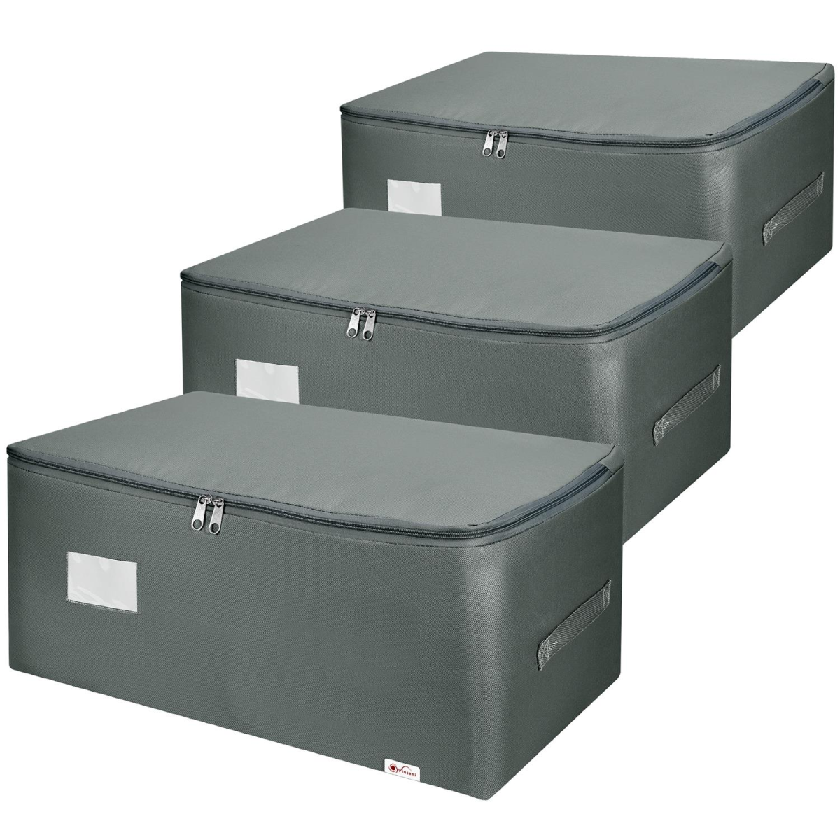 VINSANI 3PK STORAGE BAGS MEDIUM DGREY 1010291