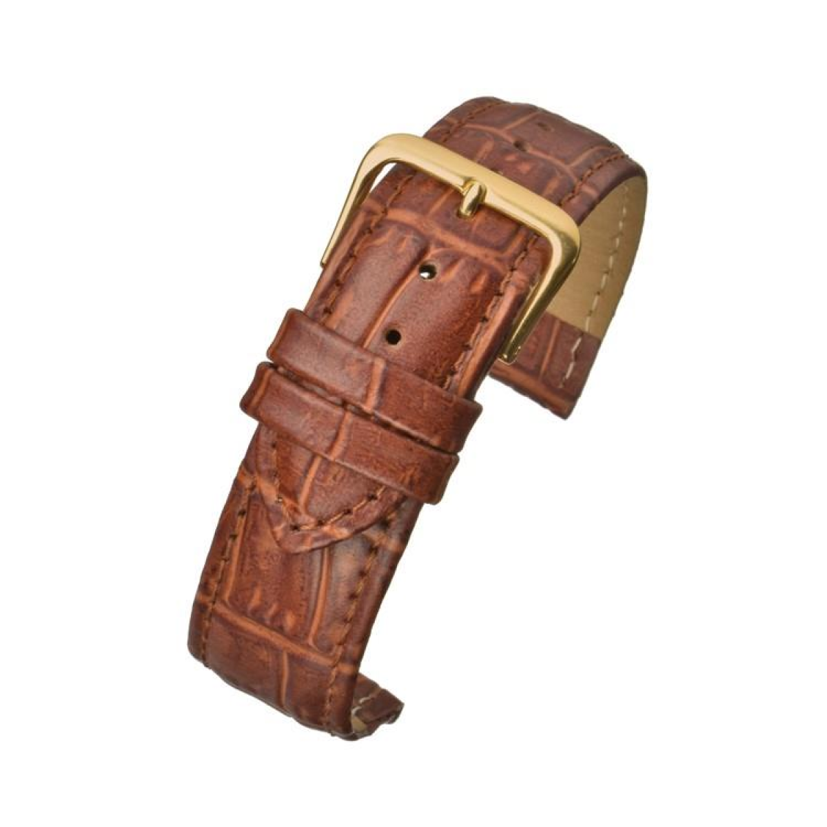 Tan Padded Crocodile Grain Watch Strap 26mm