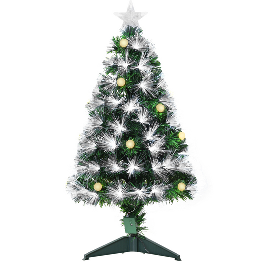3ft White Light Christmas Tree 90 LEDs Star Topper Tri-Base Pre-Lit Home