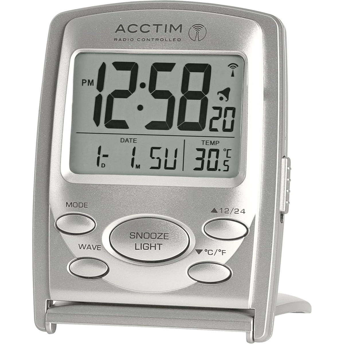 Acctim Vista MSF Radio Controlled Multi Function Digital Travel Alarm Clock
