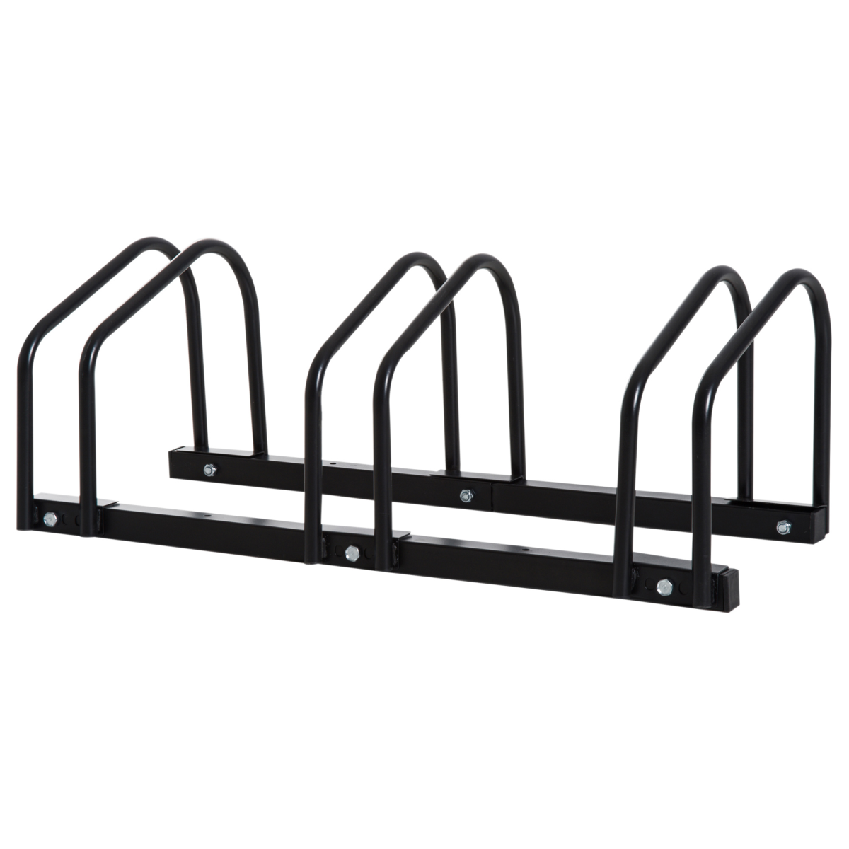 Bike Parking Rack Bicycle Locking Storage Stand for 3 Cycling Black HOMCOM