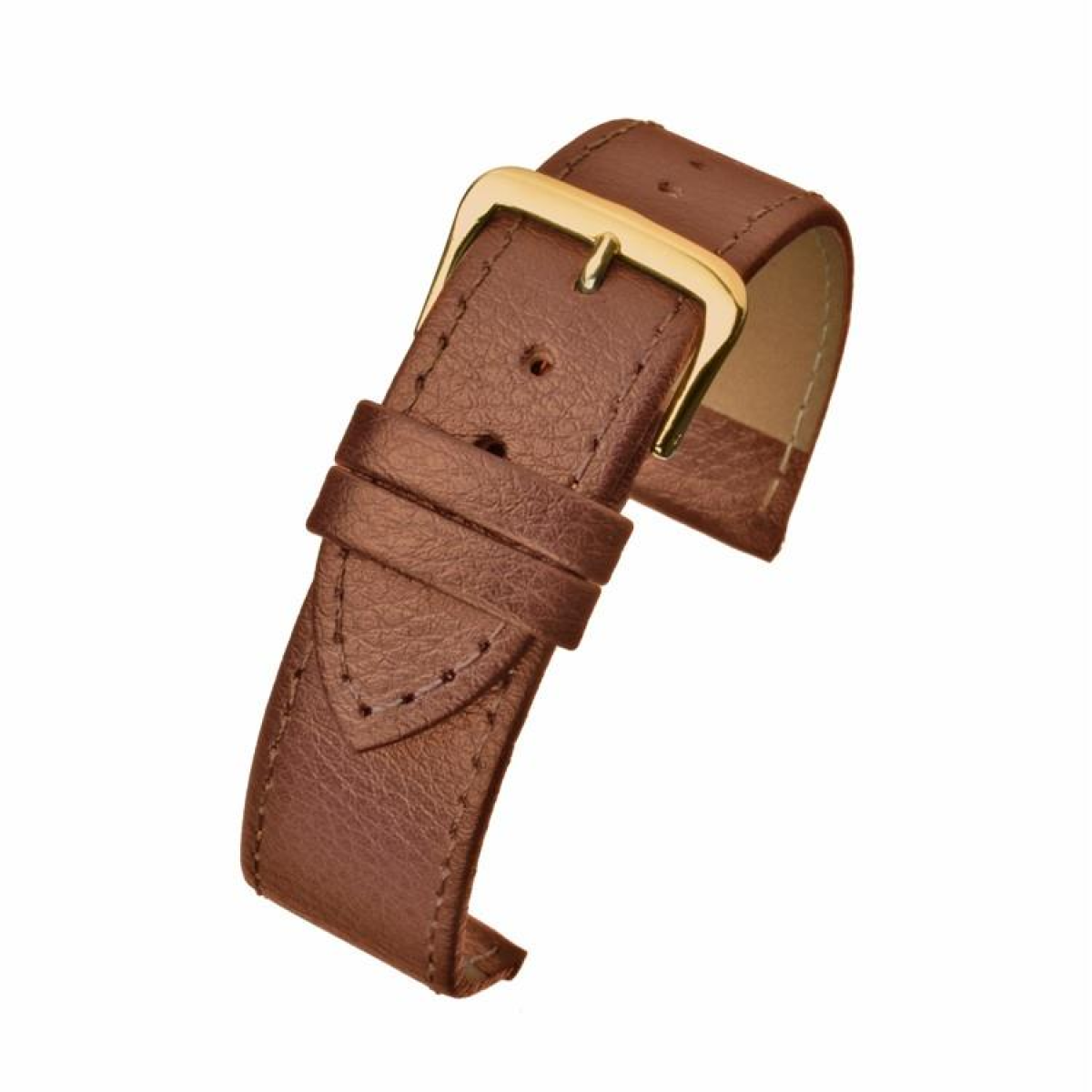 Brown Buffalo Grain Leather Watch Strap 20mm