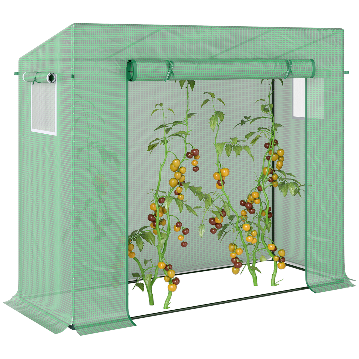 Garden Greenhouse Plant Cover, Windows & Zipper 198Lx77Wx149-168Hcm