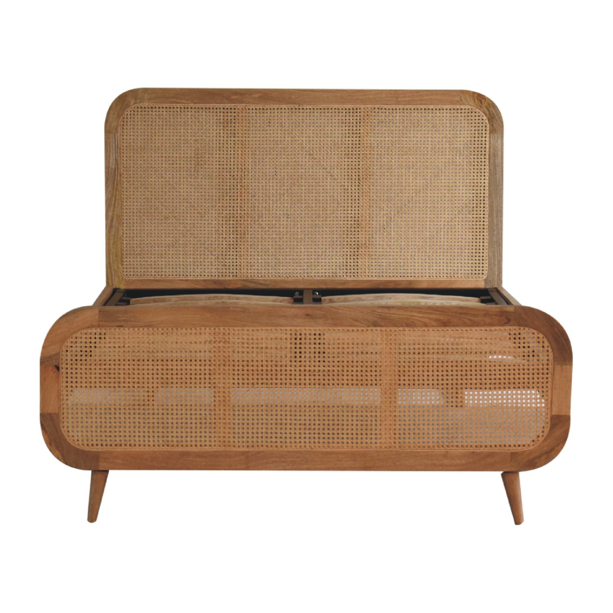 Artisan Furniture Solid Wood Rattan Bed, Beige