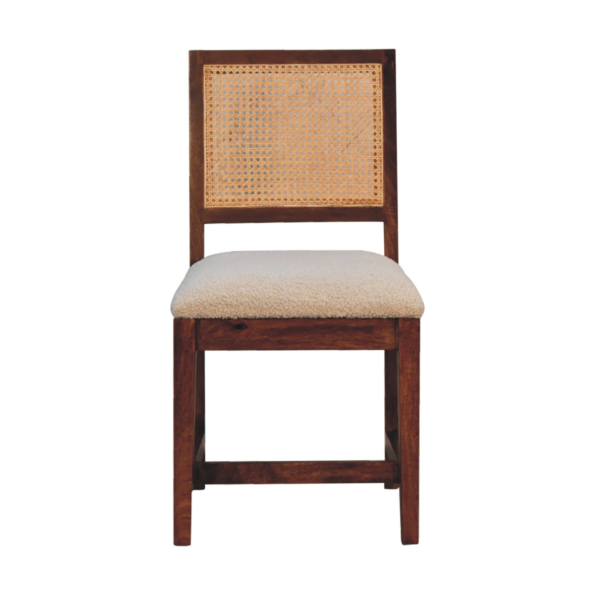 Artisan Furniture Solid Wood Cream Boucle Rattan Chair