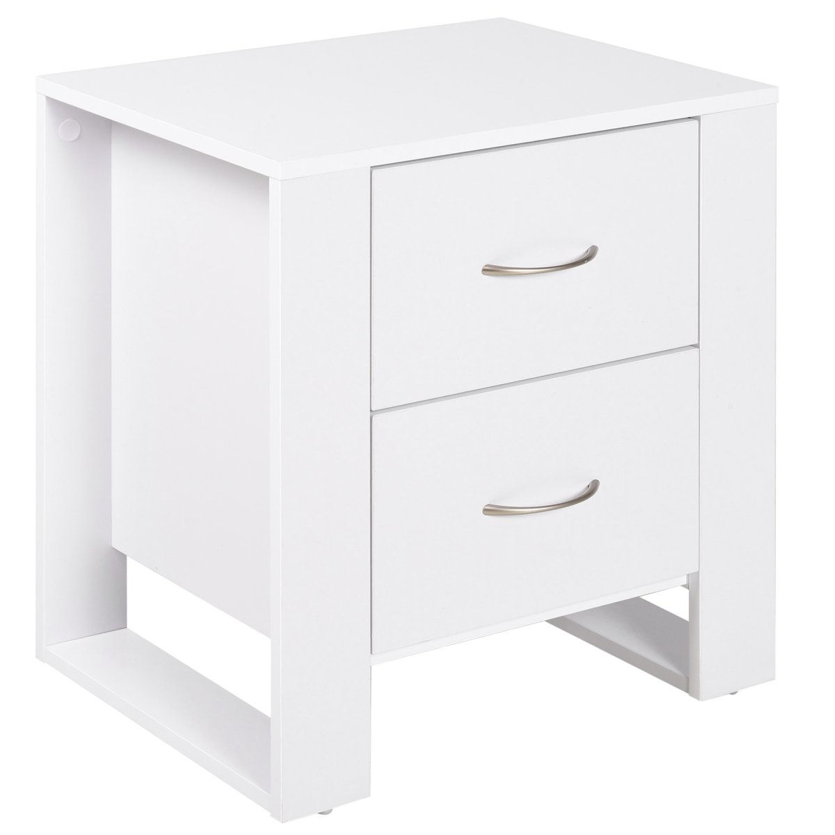 Particle Board 2-Drawer Bedside Table White