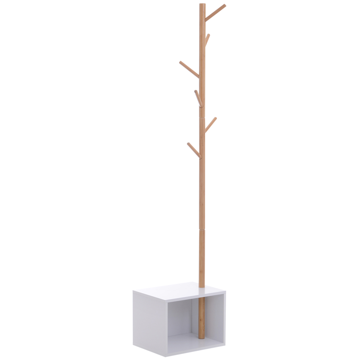 Coat Rack Storage Bench Hallway Tree Hat Hanger Entryway Bedroom Stand