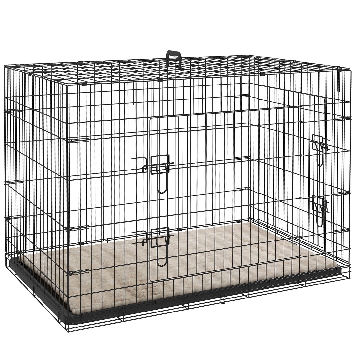PawHut Dog Crate with 2 Doors, Tray, Soft Cushion, for Extra Small Dogs
