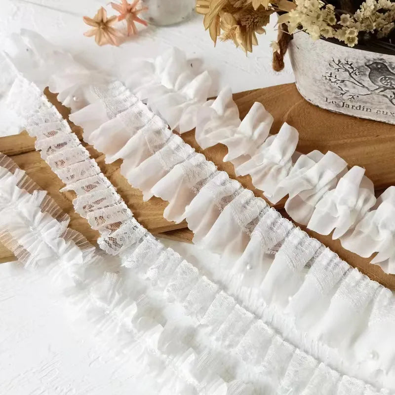 Chiffon Lace Ribbons - Eco-Friendly Decorative Trim Fabric 4cm
