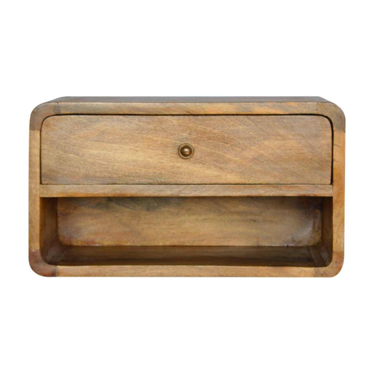 Artisan Furniture Solid Wood Floating Curve Open Slot Bedside