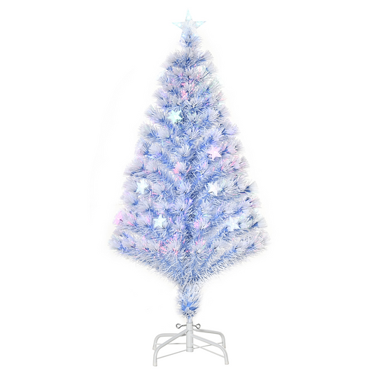 Artificial Fibre Christmas Tree Seasonal Deco 16 LED Easy Store 4FT White Blue