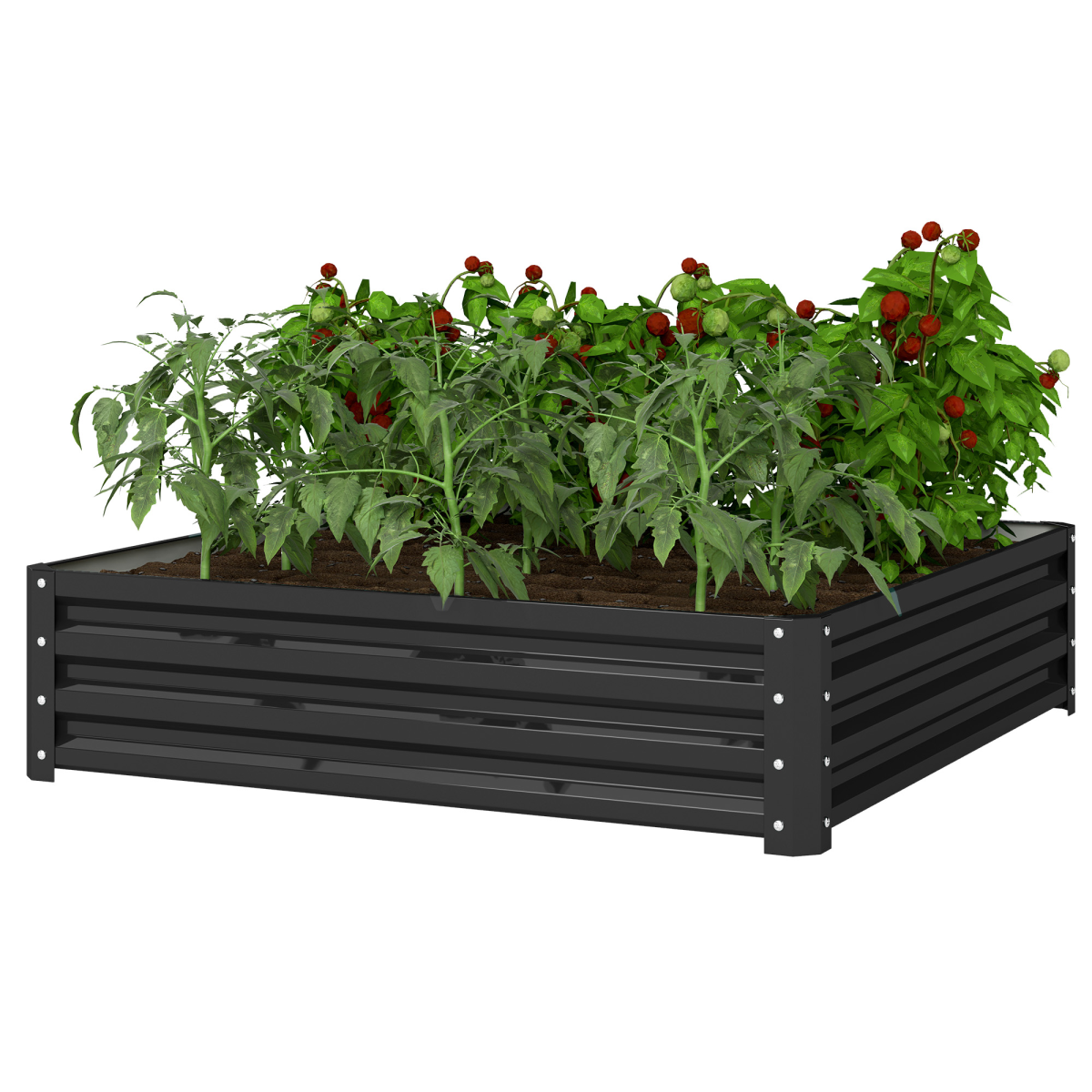 Raised Garden Bed Gardner Frame Outdoor Planter Kit Flower Vegetables Grey