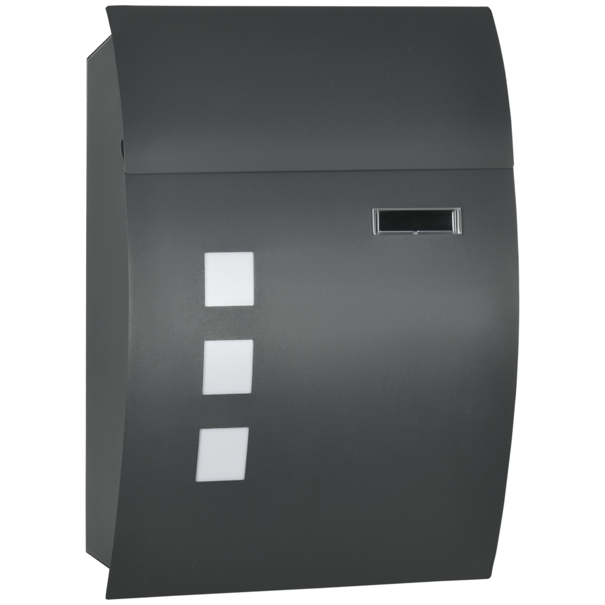 HOMCOM Weatherproof Wall Mounted Letter Box Post Box w/ Key Viewing Windows
