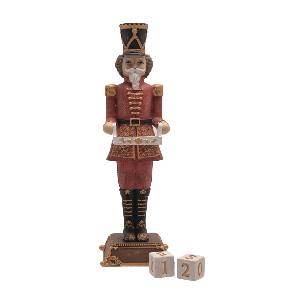 Soldier Holding a Tray with Numbers in Polyresin
