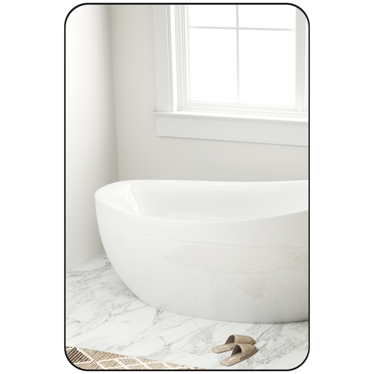 HOMCOM Rectangle Mirror, Wall Mirror with Steel Frame for Bathroom