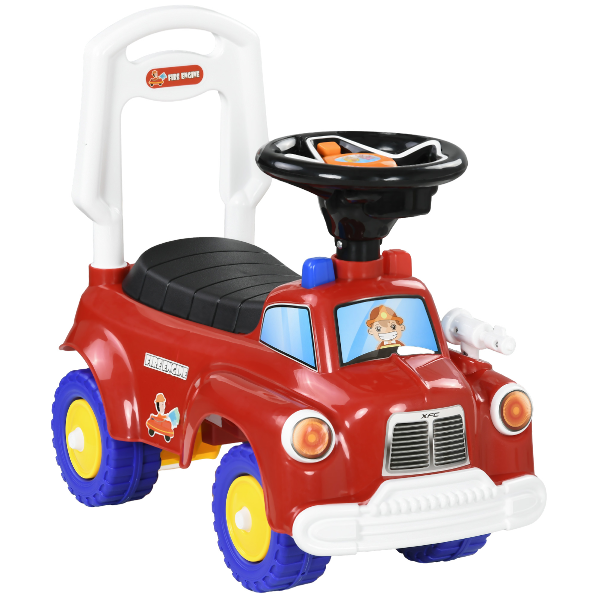 AIYAPLAY Ride On Car Foot to Floor Design with Under Seat Storage, Red