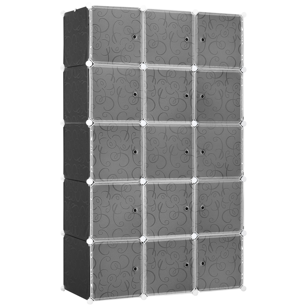 DIY Portable Wardrobe Closet, 111L x 47W x 183Hcm-Black/White