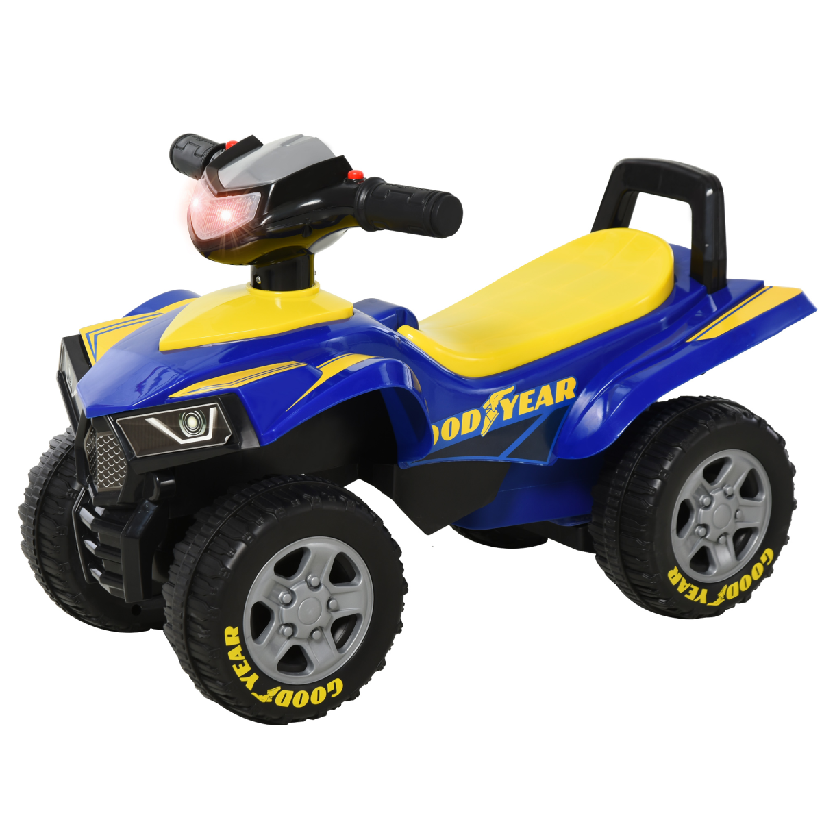 Goodyear Baby Quad Ride-On Walker w/ Lights Horn Storage 18-36 Months HOMCOM