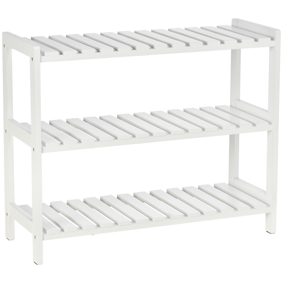 3-Tier Shoe Rack Wood Frame Open Hygienic Storage 57x70cm