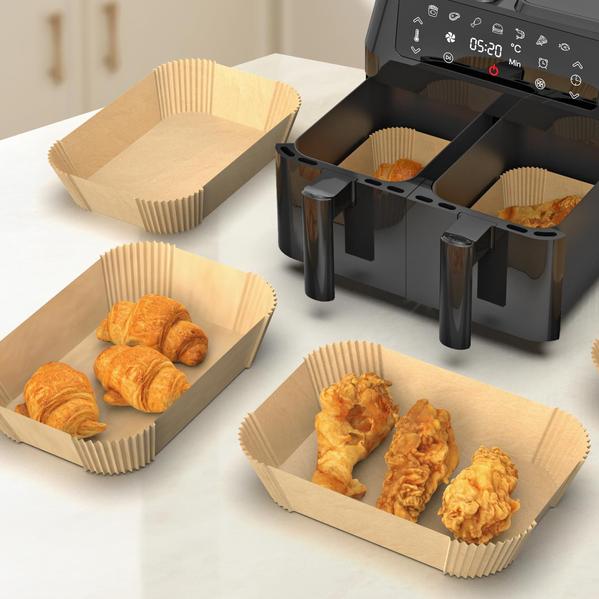Vinsani 100pcs Air fryer paper liners 1010406