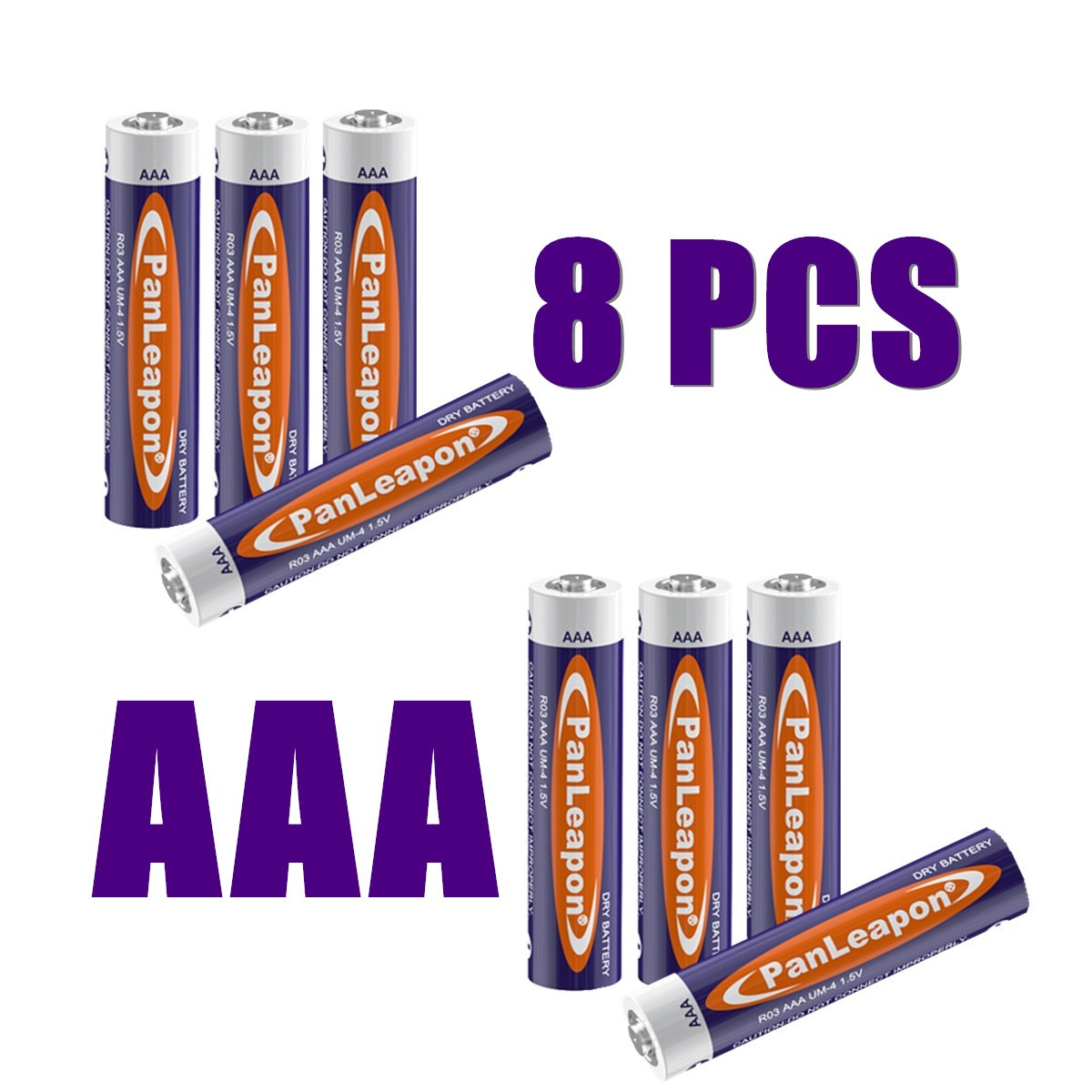 8 PCS AAA Batteries Power CarbonZinc AAA Battery 1.5v For Household Appliances small devices
