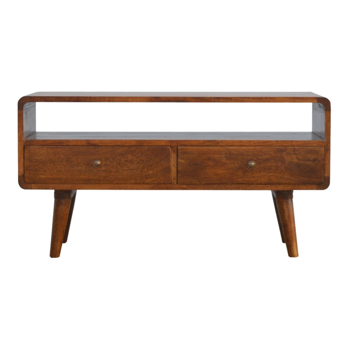 Artisan Furniture Solid Wood Curved Chestnut Media Unit