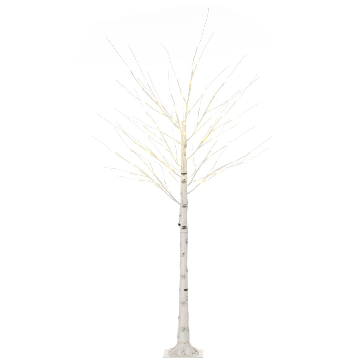 6ft Artificial White Birch Tree Light  96 Warm White Pre-Lit LED Light HOMCOM