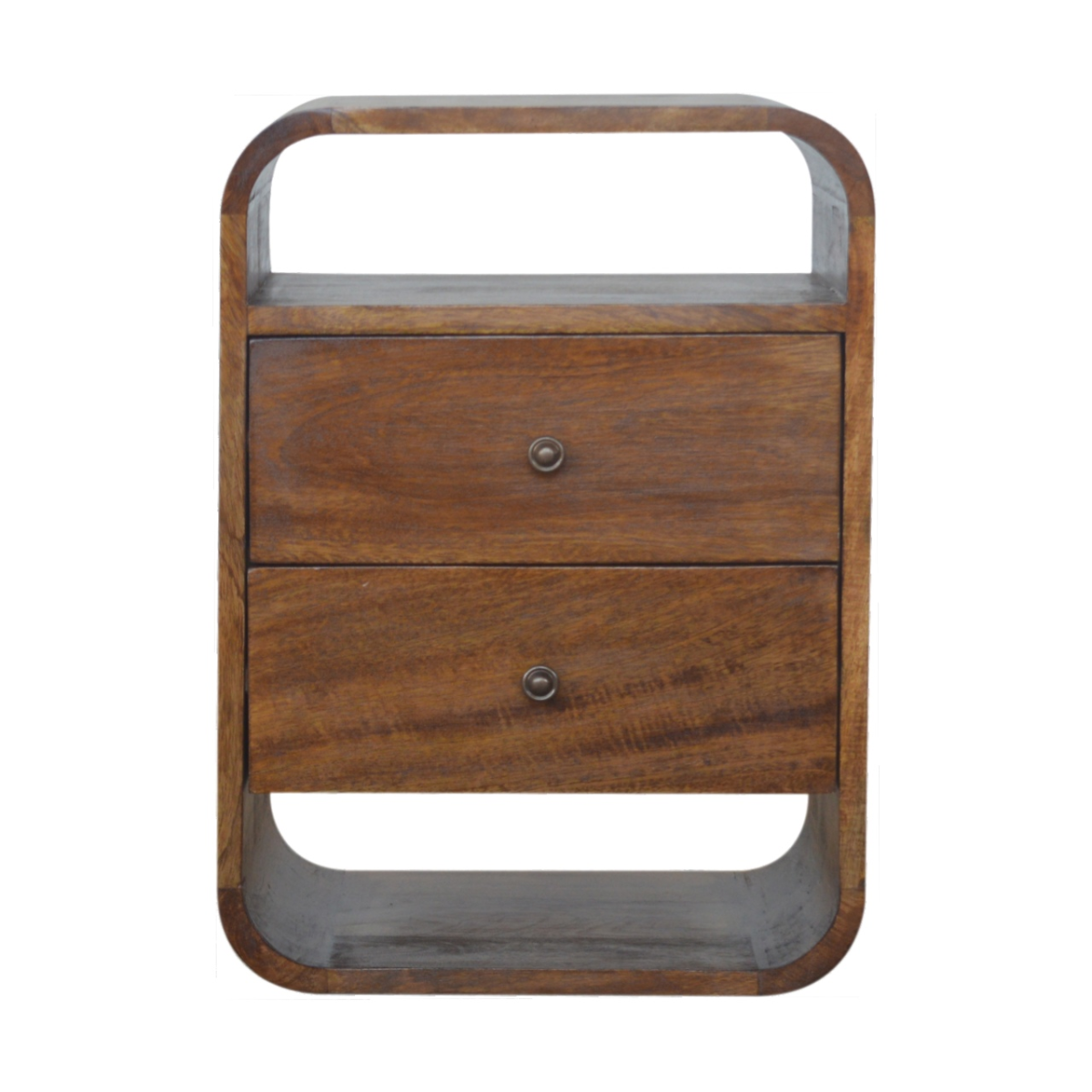 Artisan Furniture Solid Wood Chestnut Curve 2 Drawer Bedside