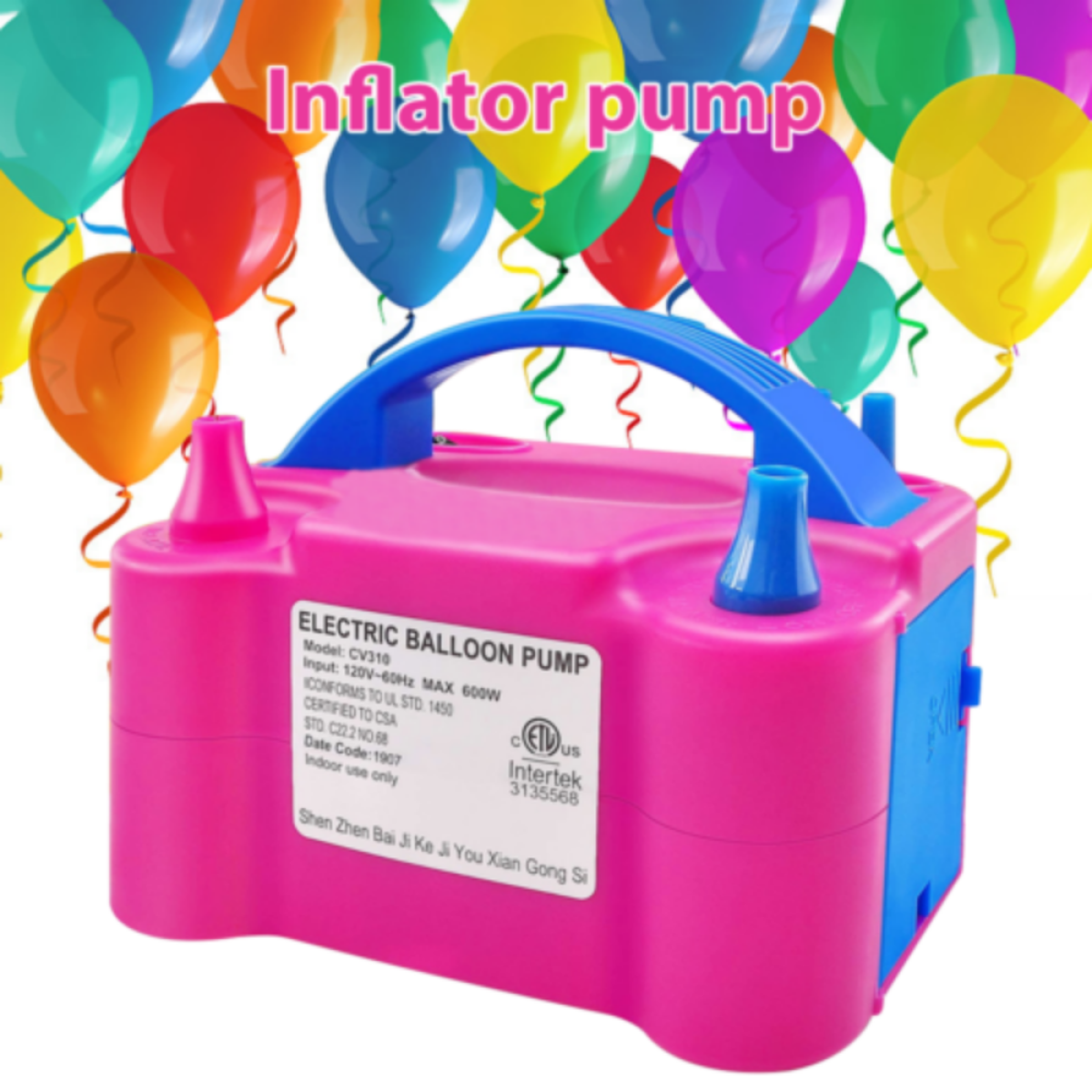13000pa Electric Balloon Inflator Pump With Dual Nozzle Party Air Blower Xmas UK