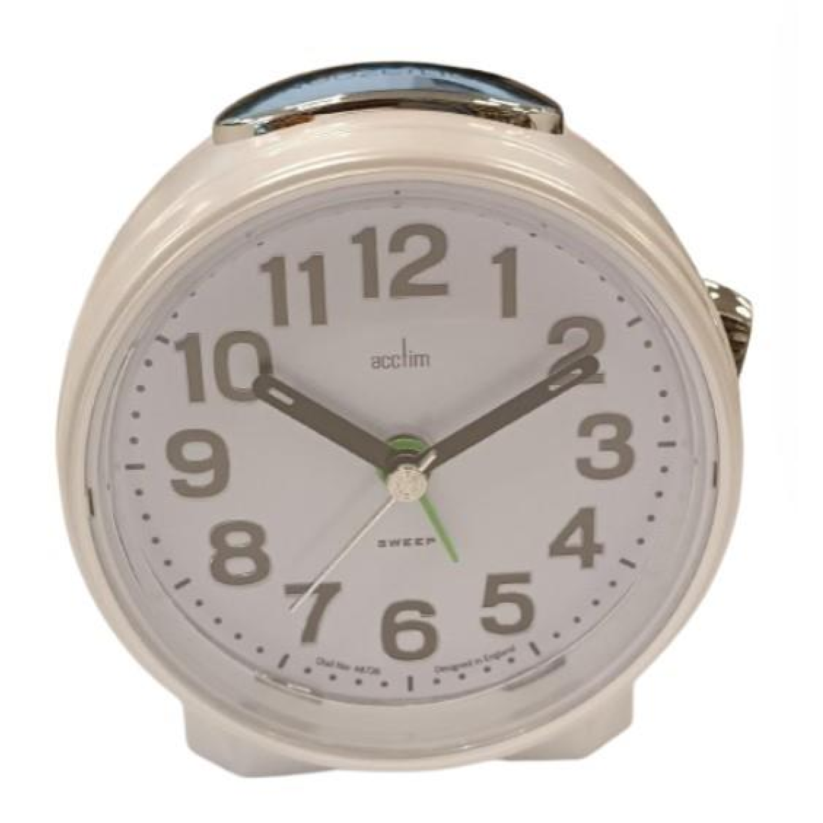 Acctim Eden Non Ticking Sweep Crescendo Alarm Clock in White - 16522