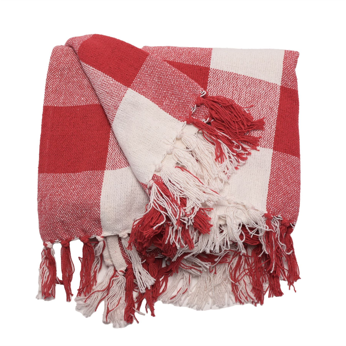 Red Chequered Cotton Throw