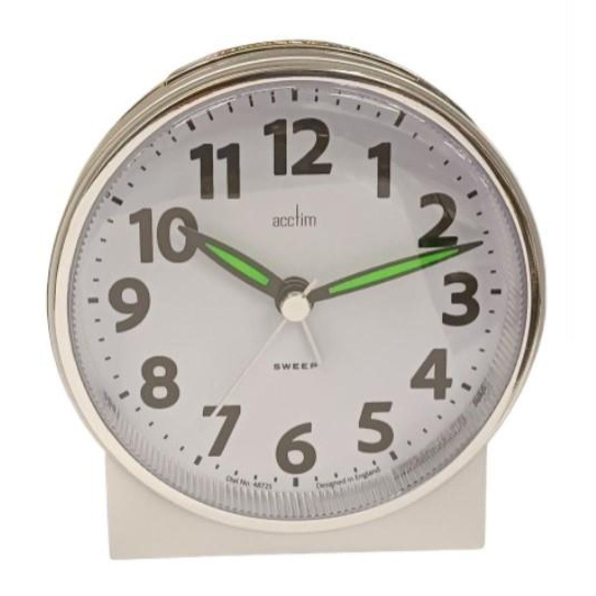 Acctim Micah Round Mid Sized Bedside Quartz Alarm Clock in Silver - 16477