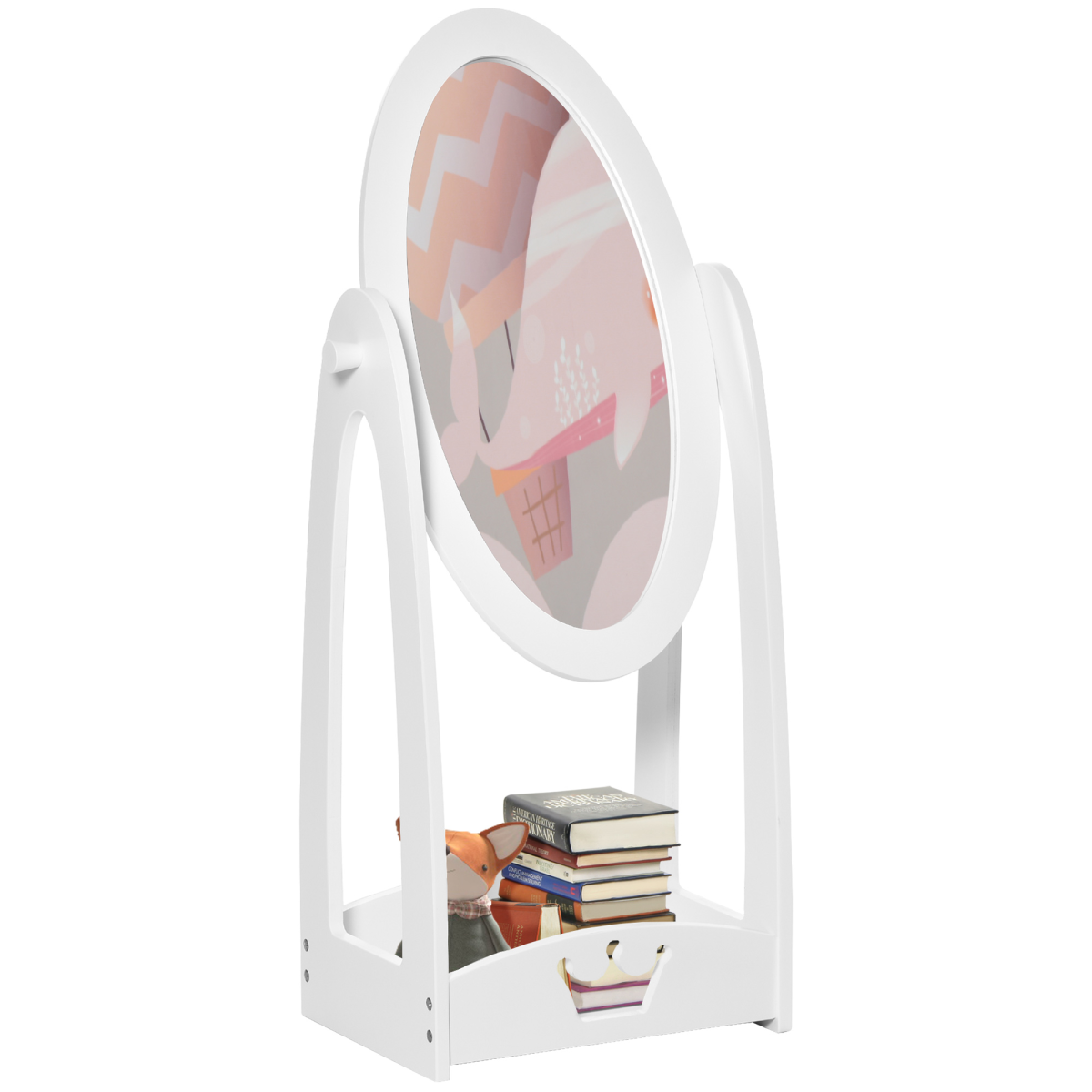 Free Standing Dressing Mirror Kids with Storage For 3- 8 Years Old