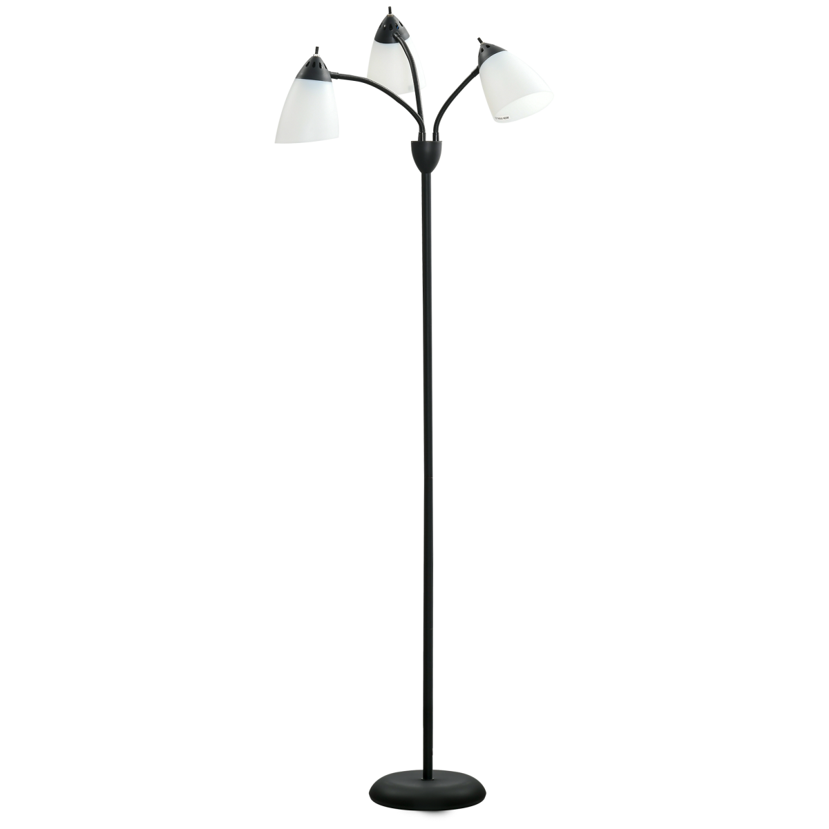 HOMCOM Tree Floor Lamp with 3 Adjustable Light, Industrial Standing Lamp, Black