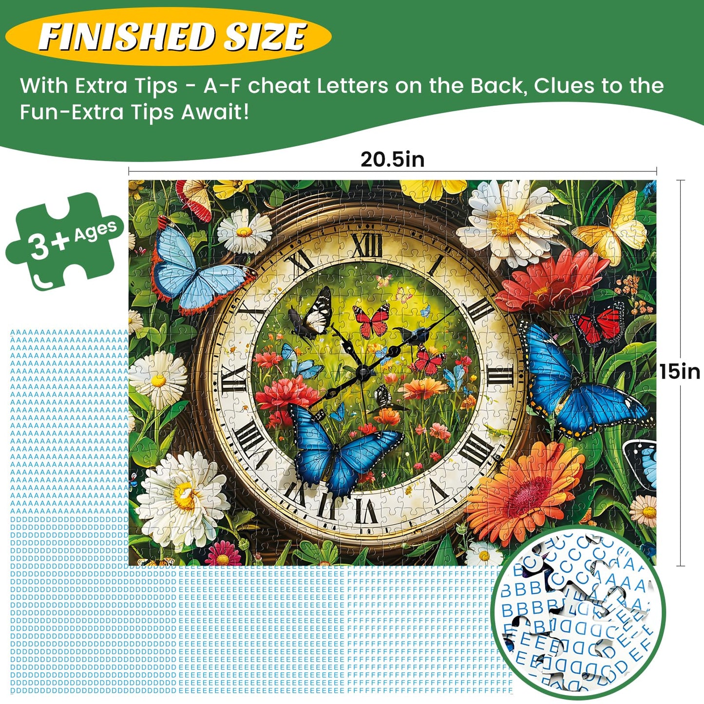 Maiqufa 500-Piece Puzzle for Adults – Fantasy Forest Clock, Recycled Cardboard, 20.5 x 15 in