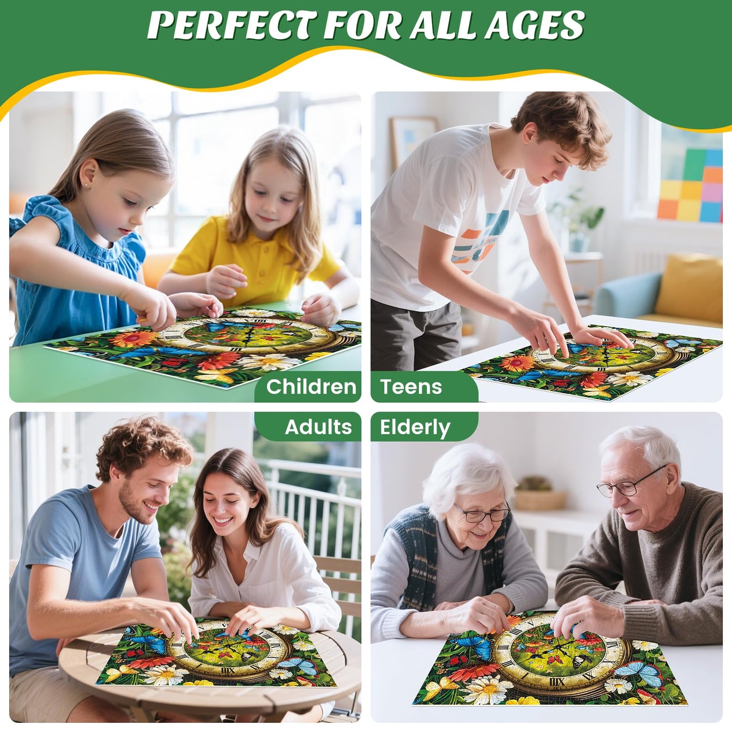 Maiqufa 500-Piece Puzzle for Adults – Fantasy Forest Clock, Recycled Cardboard, 20.5 x 15 in