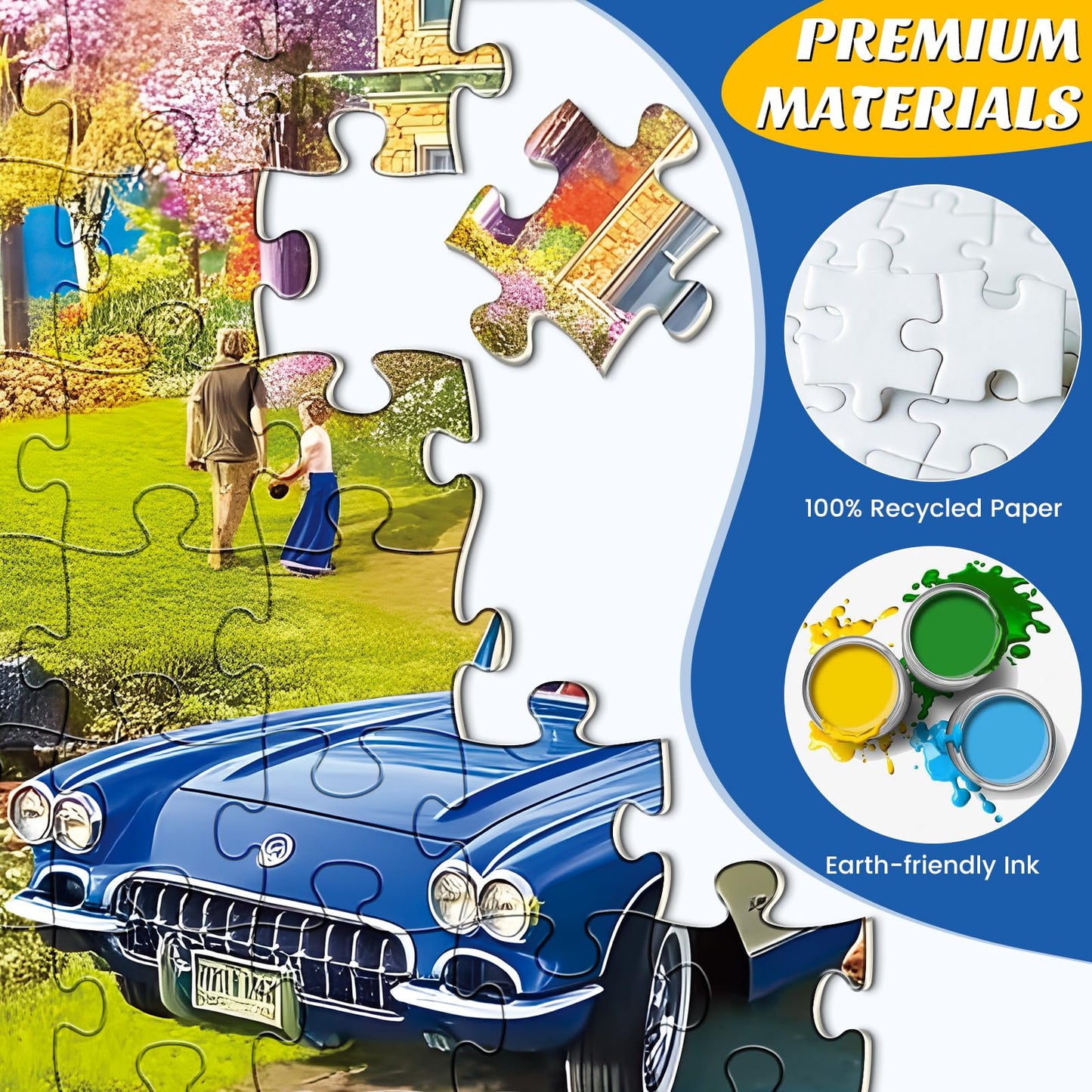 Maiqufa 500-Piece Lake Vacation Puzzle – House & Dogs Landscape, 20.5 x 15 in