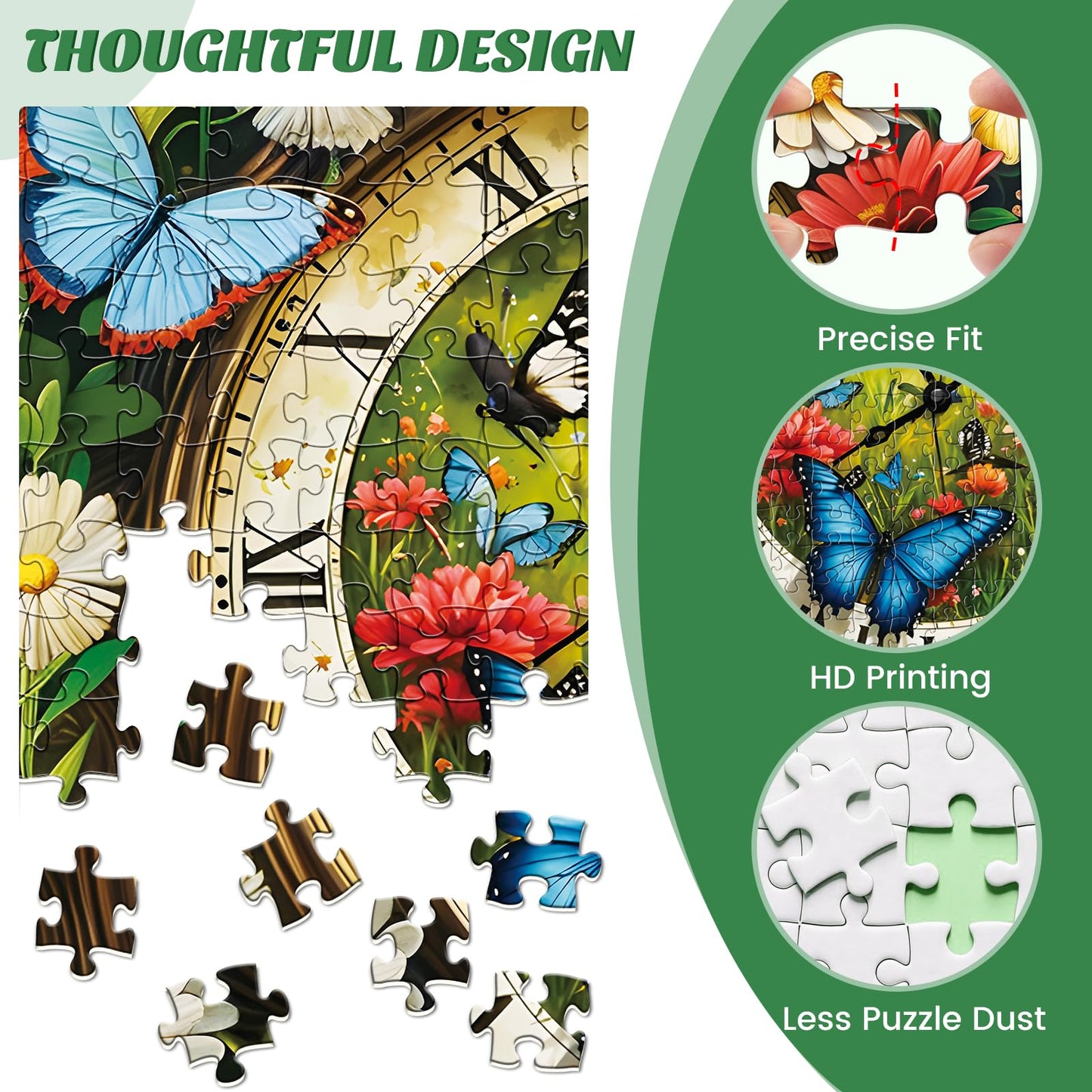 Maiqufa 500-Piece Puzzle for Adults – Fantasy Forest Clock, Recycled Cardboard, 20.5 x 15 in