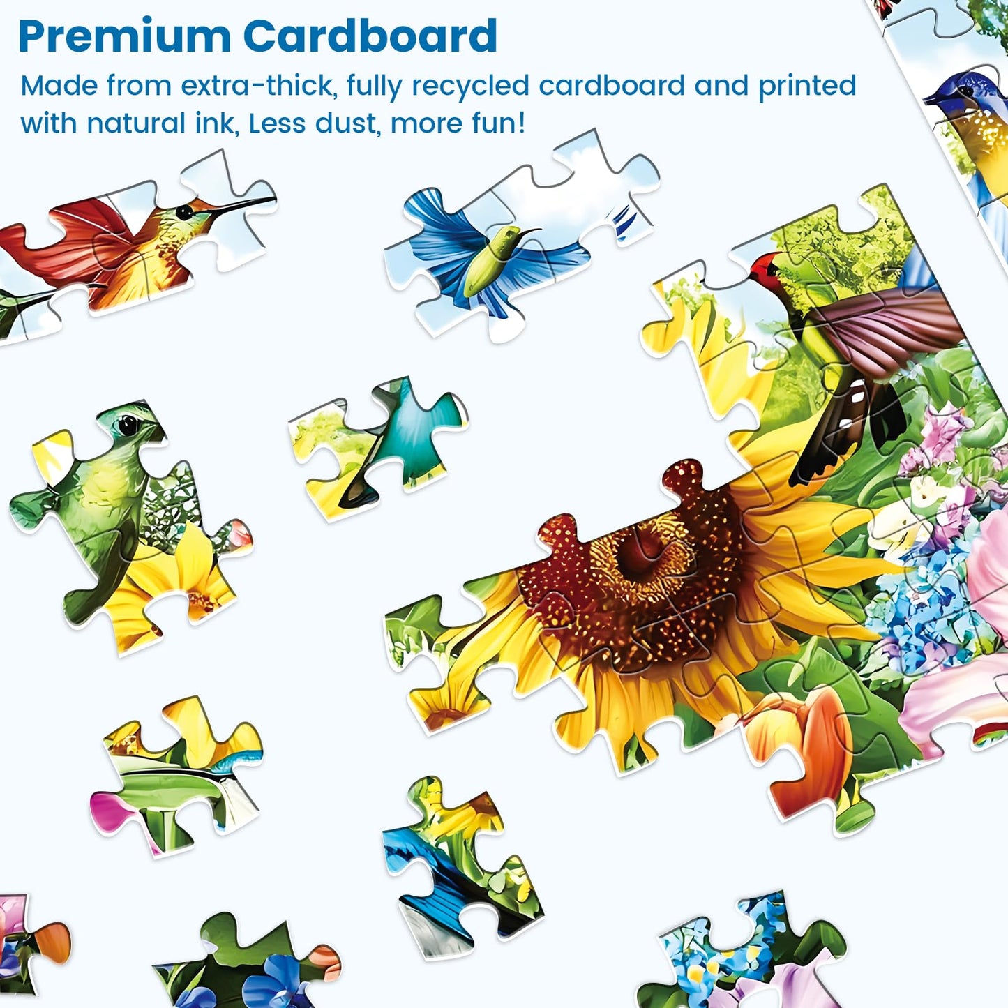 Maiqufa 500-Piece Summer Birds Garden Puzzle for Adults – Recycled Cardboard Jigsaw