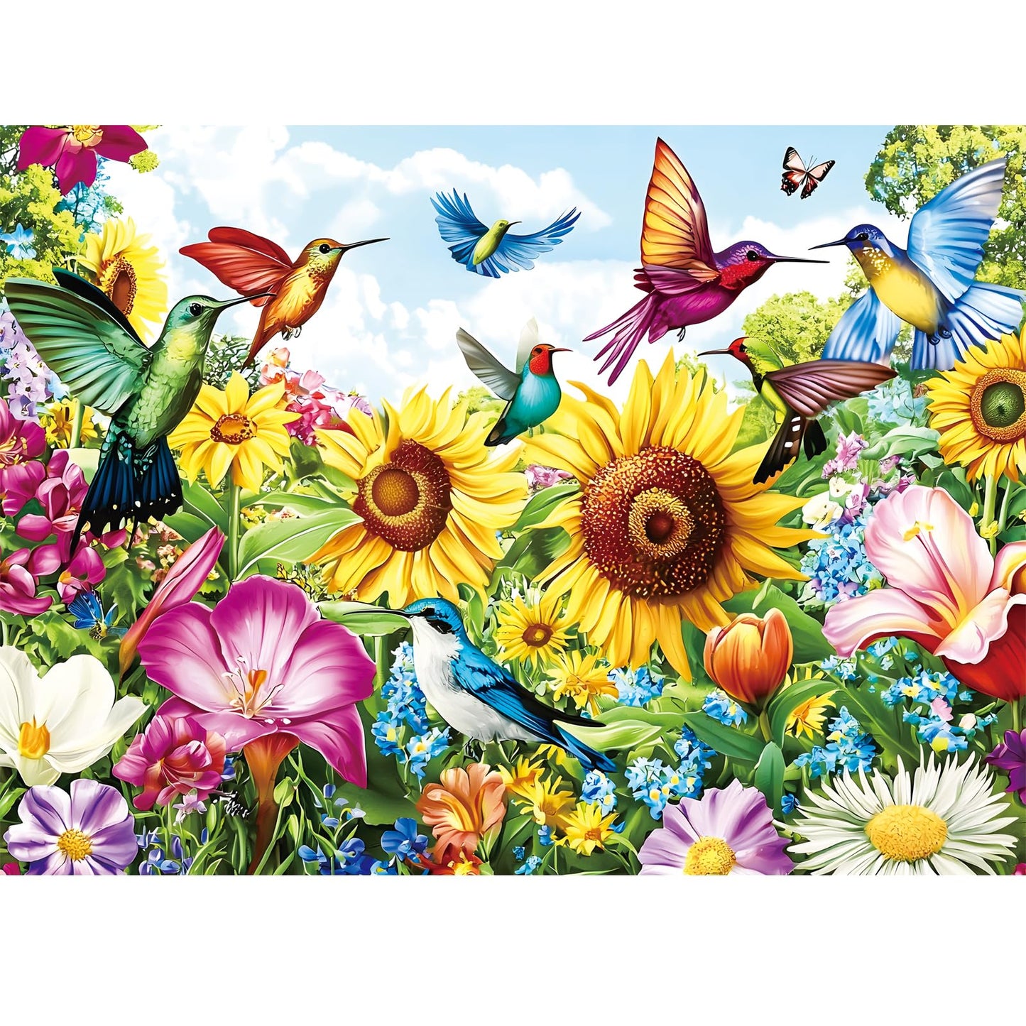 Maiqufa 500-Piece Summer Birds Garden Puzzle for Adults – Recycled Cardboard Jigsaw