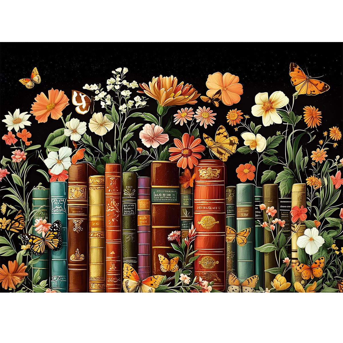 Maiqufa 500-Piece Puzzle for Adults: Vintage Wildflowers & Books