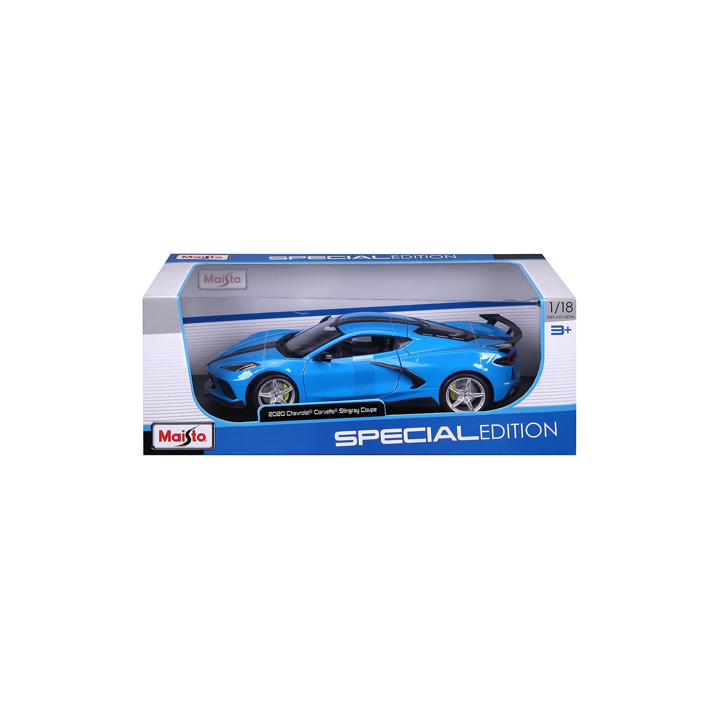 Maisto 1:18 Special Edition 2020 Chevy Corvette Stingray Z51 - High-Wing Blue | Die-Cast Collectible