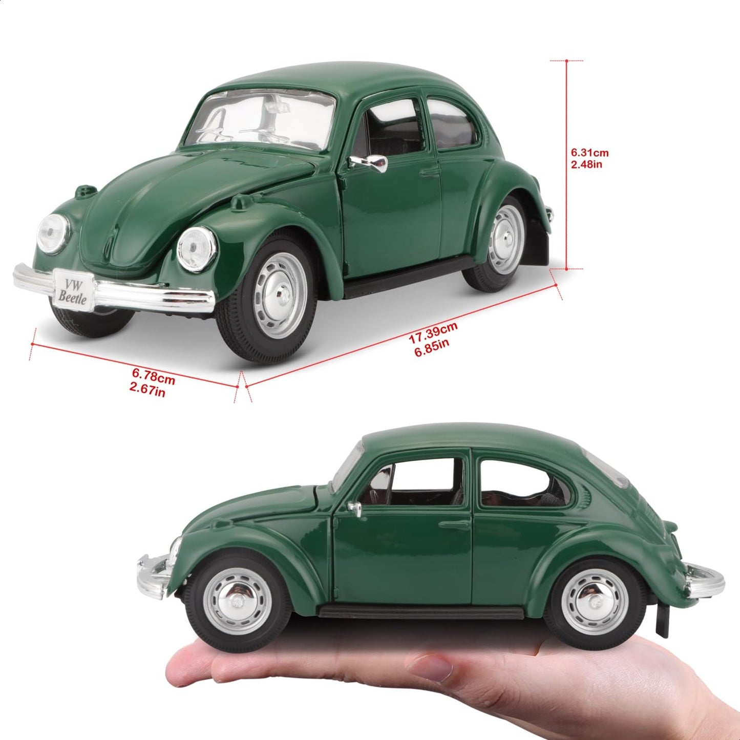 Maisto 1:24 SE Volkswagen Beetle Green – Die-Cast Model Car for Collectors