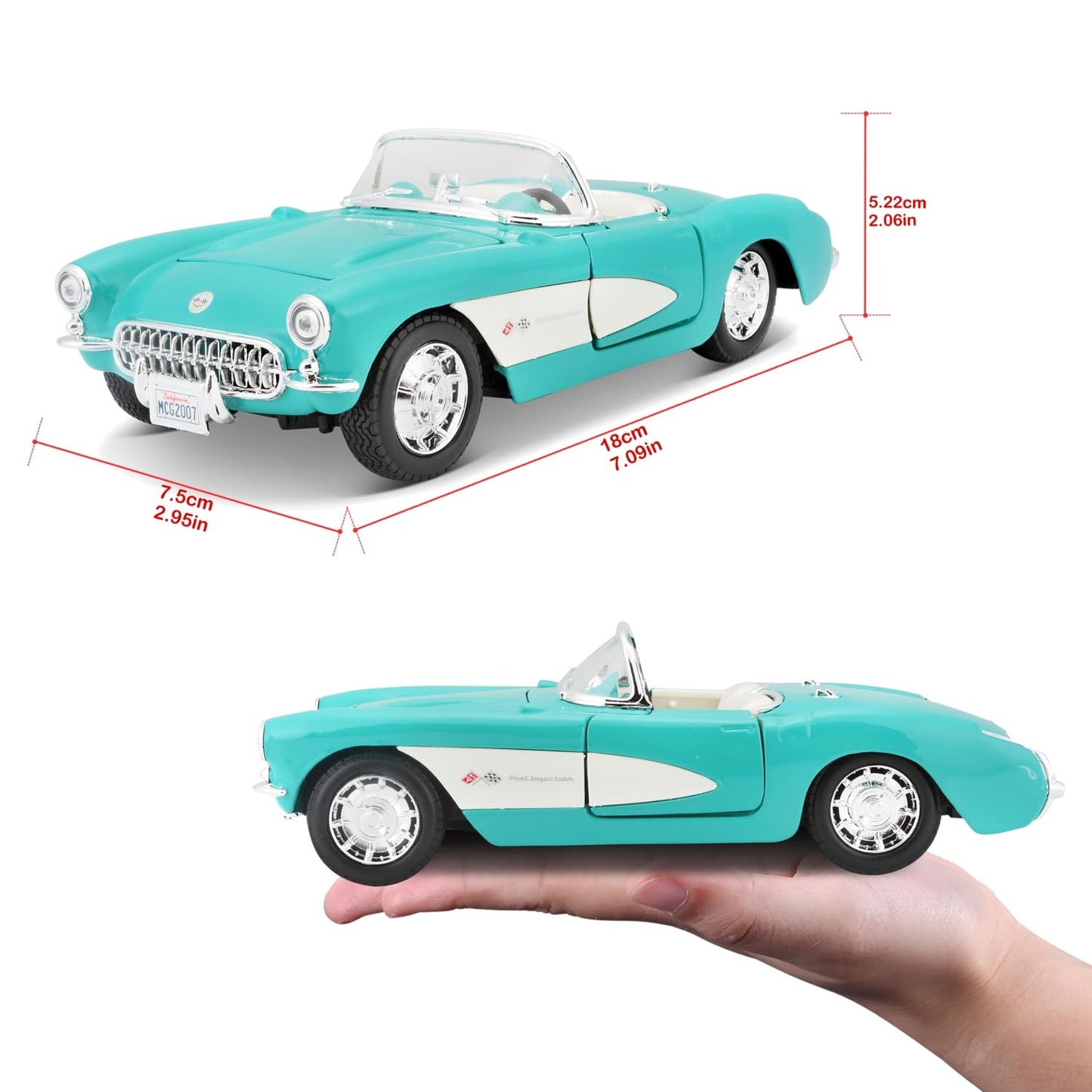 Maisto 1:24 Special Edition 1957 Chevrolet Corvette – Turquoise | Die-Cast Model Car