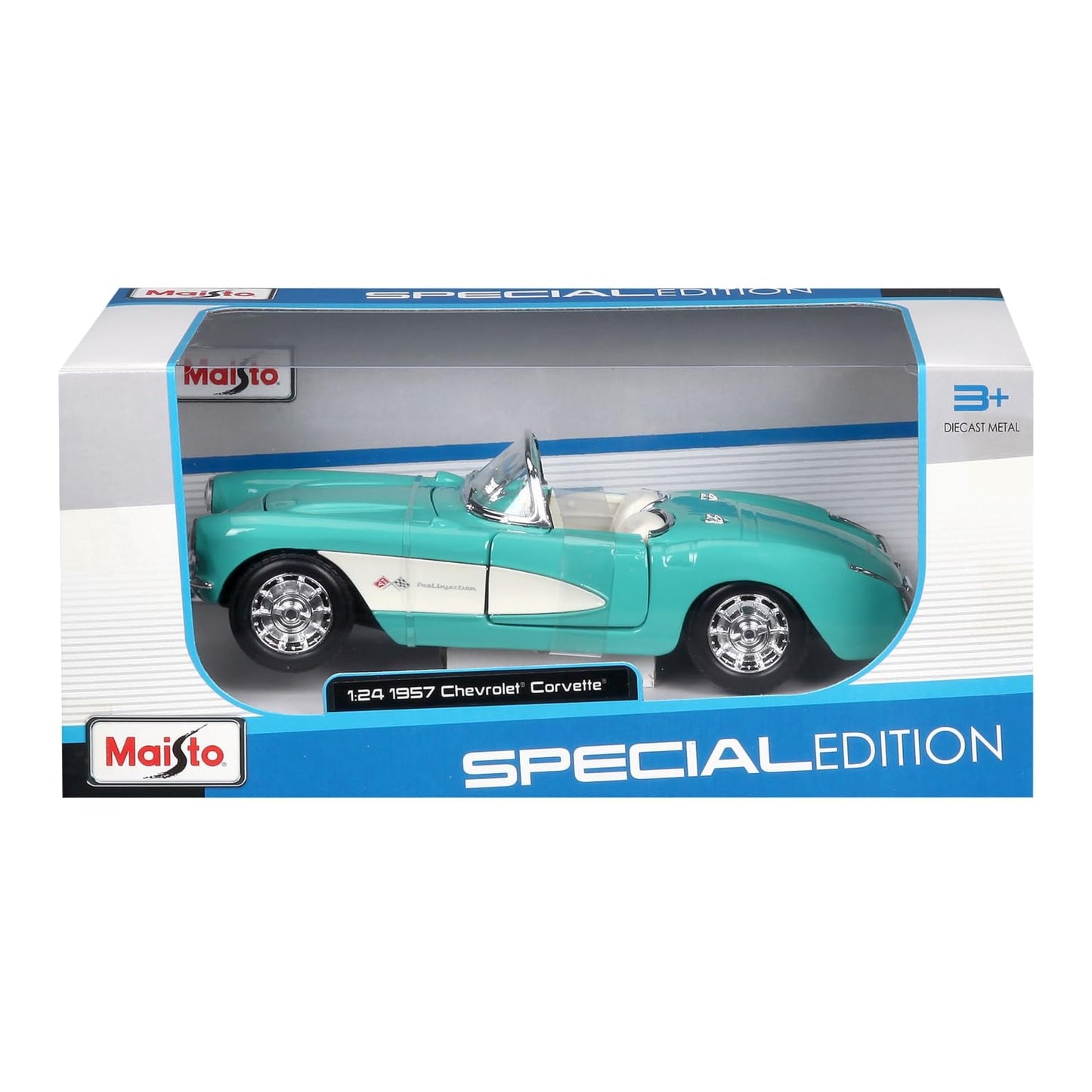 Maisto 1:24 Special Edition 1957 Chevrolet Corvette – Turquoise | Die-Cast Model Car